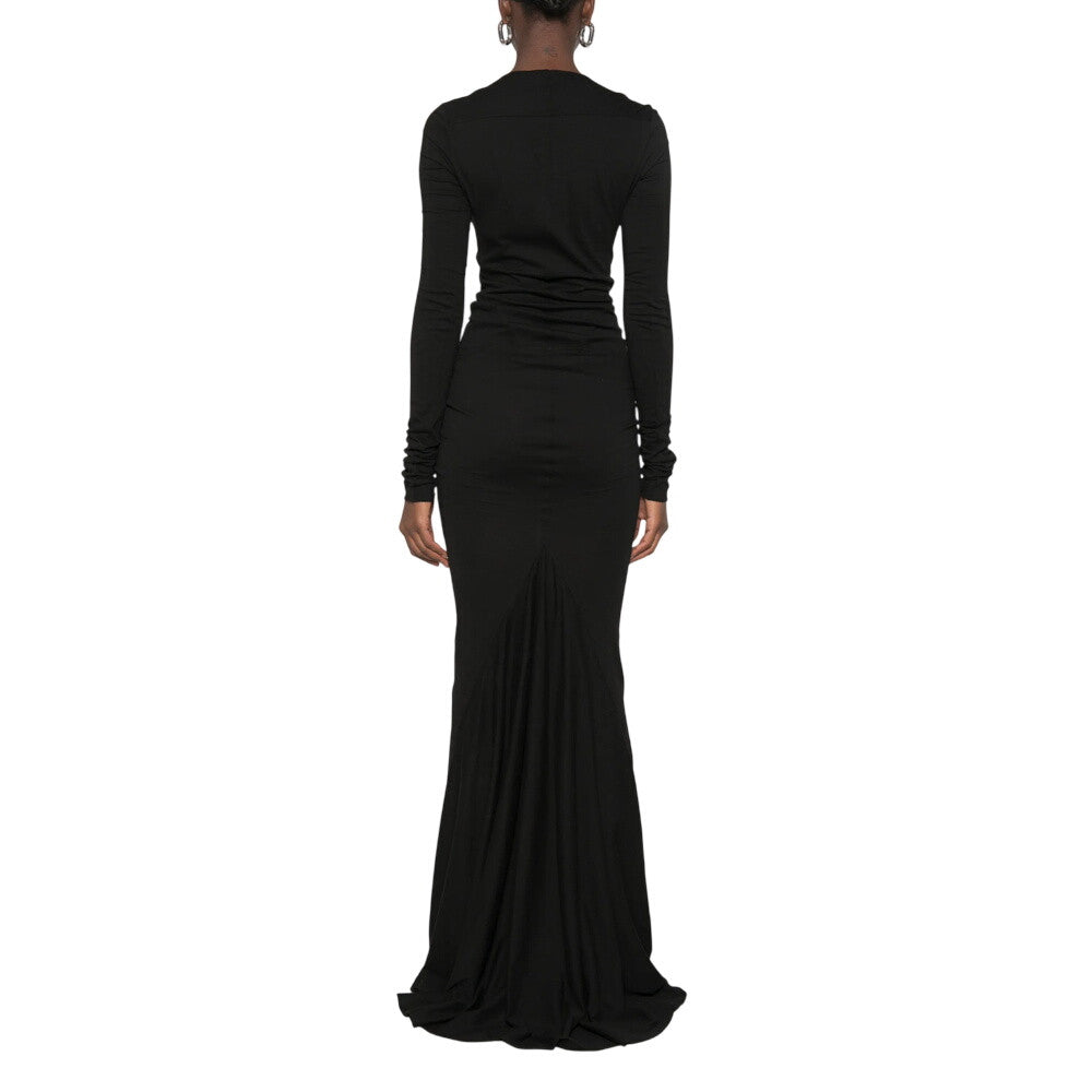 Black Crew Neck Full Length Dress 2
