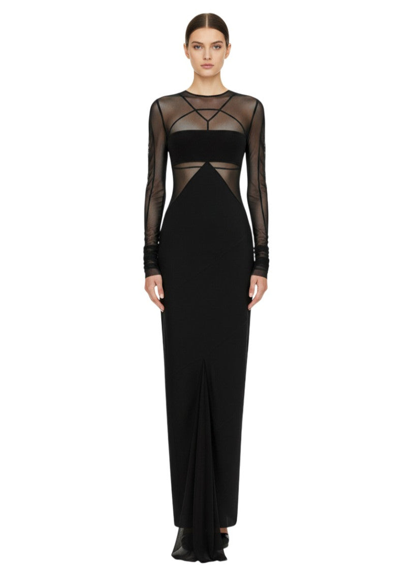 Black Crew Neck Maxi Dress 1