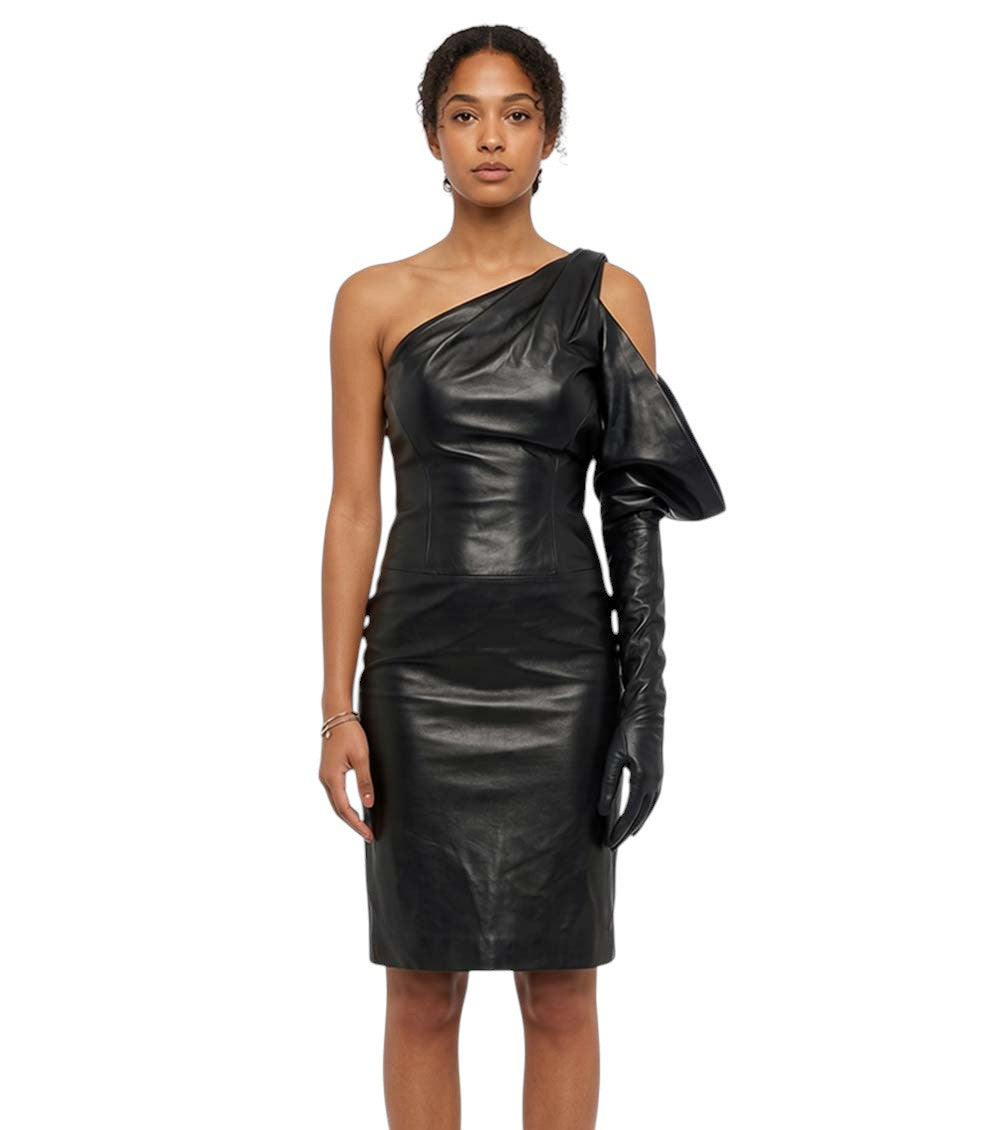 Black One Shoulder Mini Dress 1