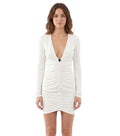 White V Neck Mini Dress 1