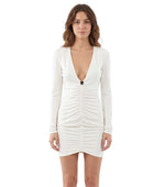 White V Neck Mini Dress 1
