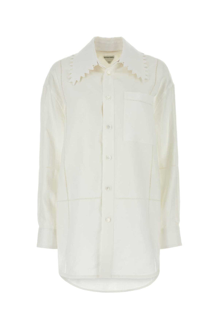 White Loose Fit Buttoned Shirt 1