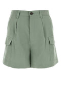 Sage green viscose blend shorts 1