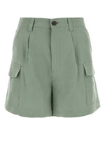 Sage green viscose blend shorts 1