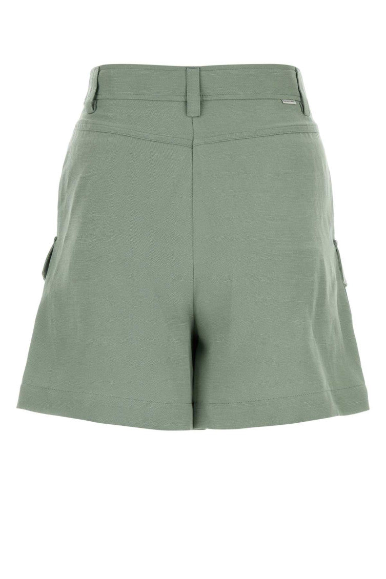 Sage green viscose blend shorts 2