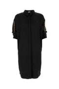 Black Chain Shirt Dress In Silk 1