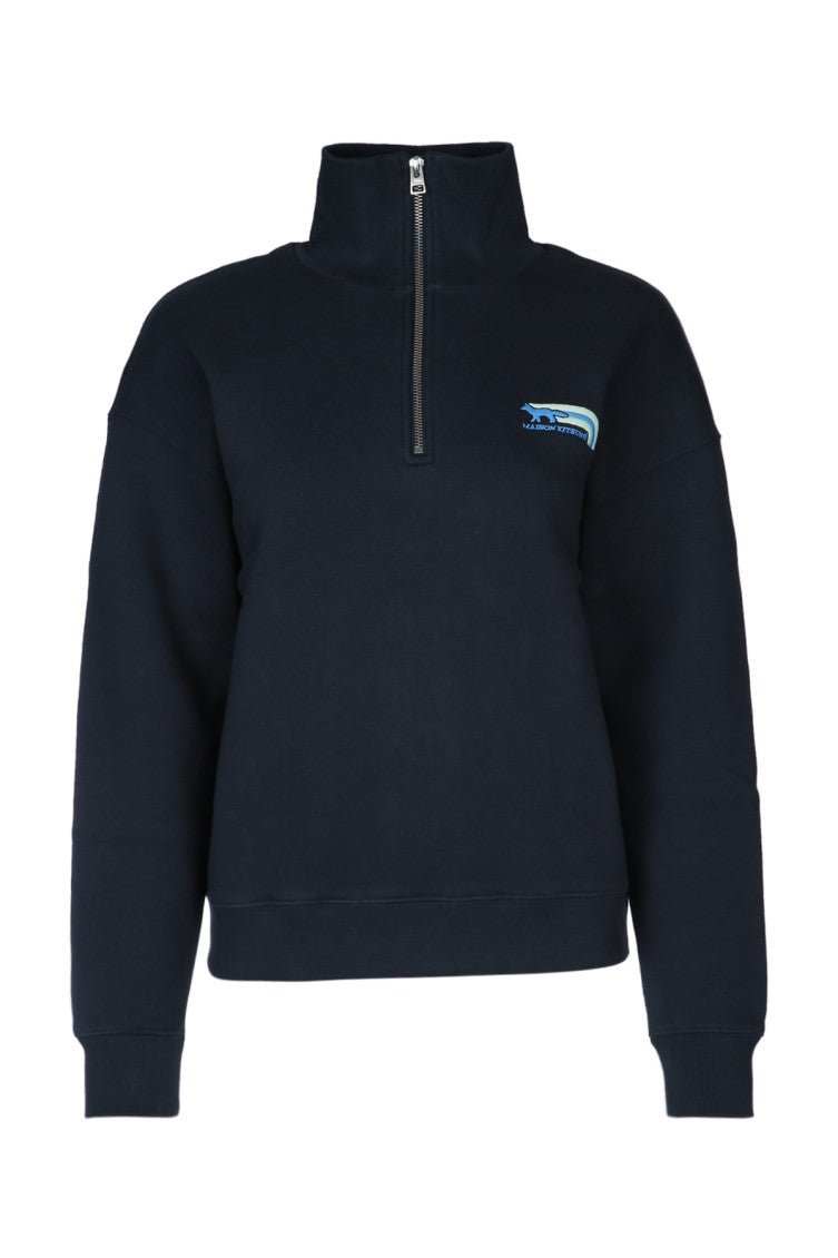 Navy Blue High Neck Sweatshirt 1