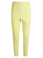 Yellow Slim fit suede trousers 1