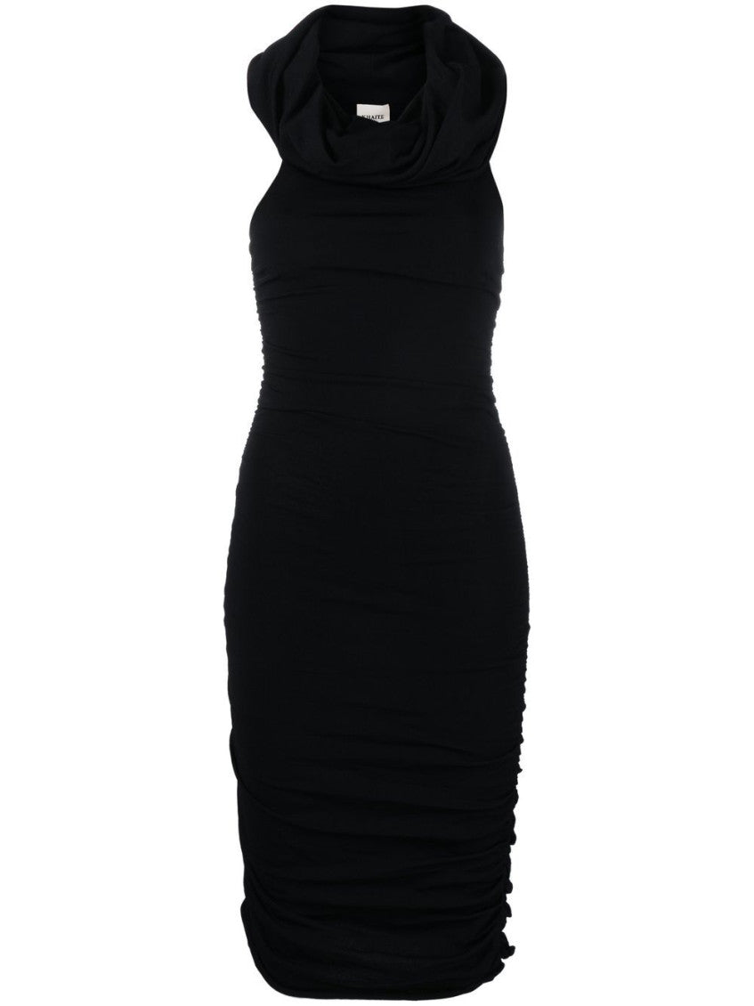 Black Ruched Mini Dress 1