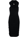 Black Ruched Mini Dress 1