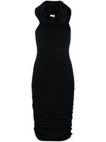 Black Ruched Mini Dress 1