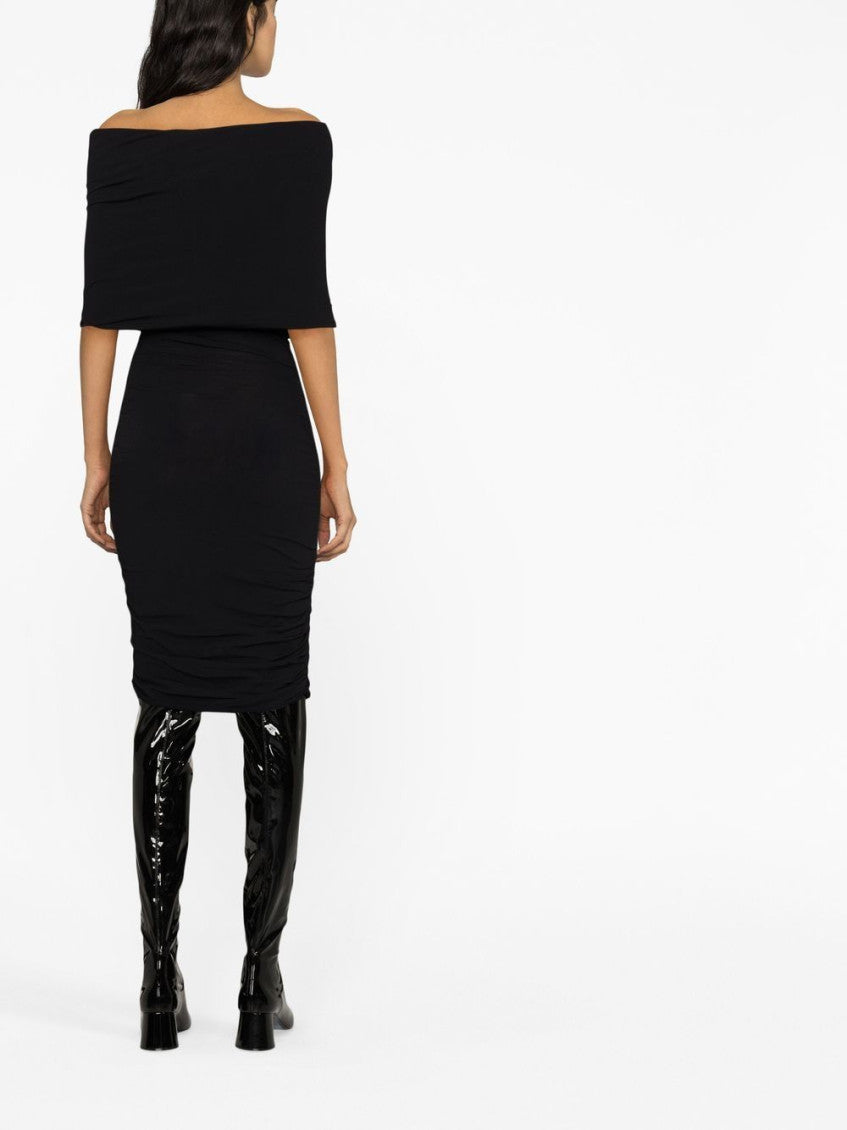 Black Ruched Mini Dress 2