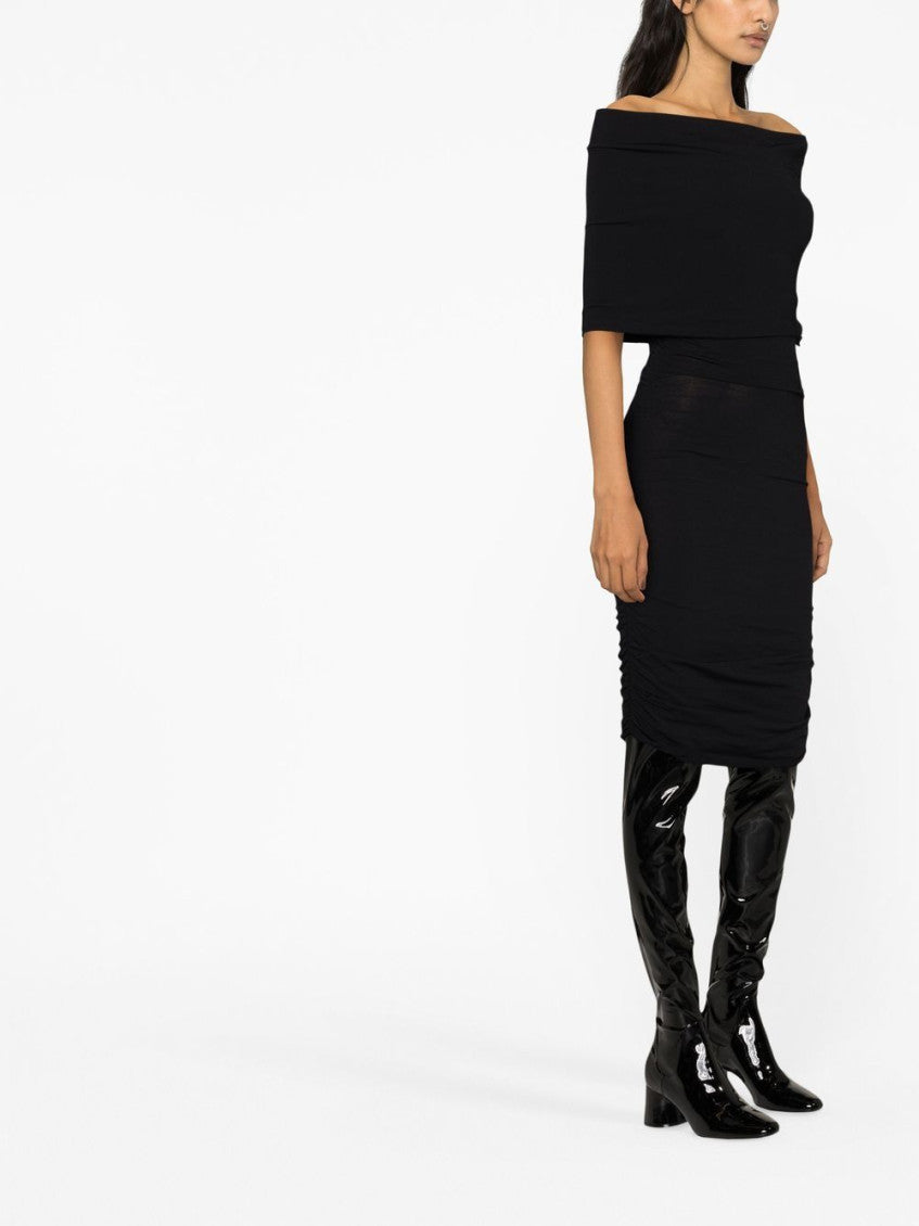 Black Ruched Mini Dress 3