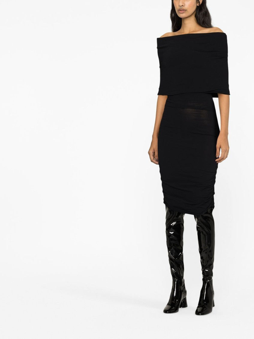 Black Ruched Mini Dress 4