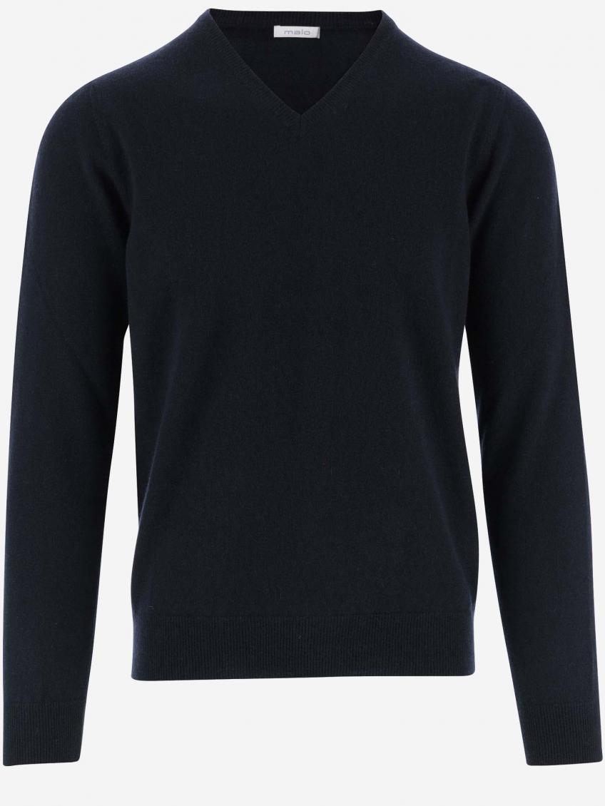 Navy Blue Ribbed Edge Sweater 1