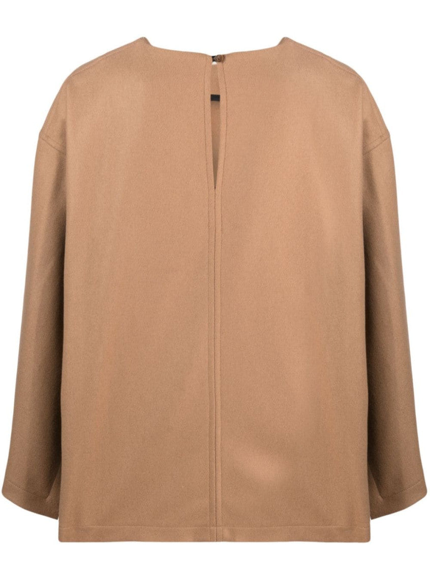 Brown Nara wool blend blouse 2