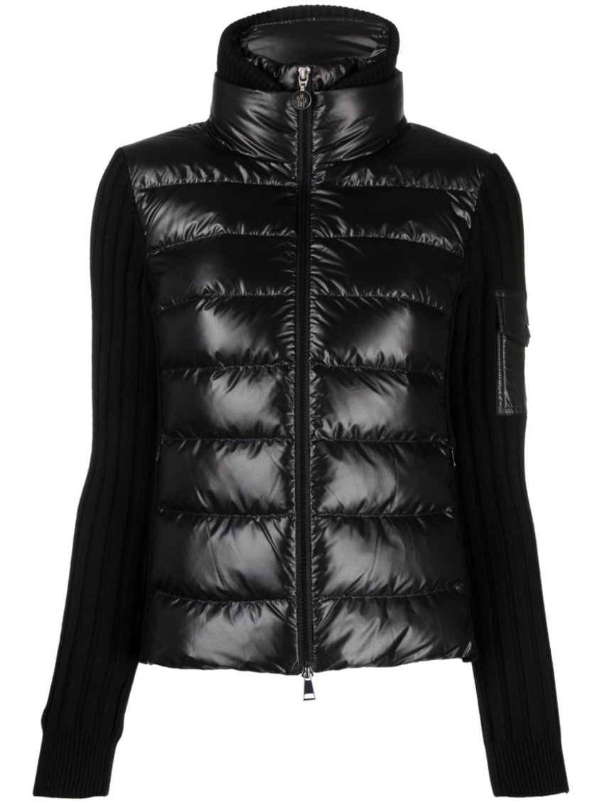 Black logo patch puffer jacket 1