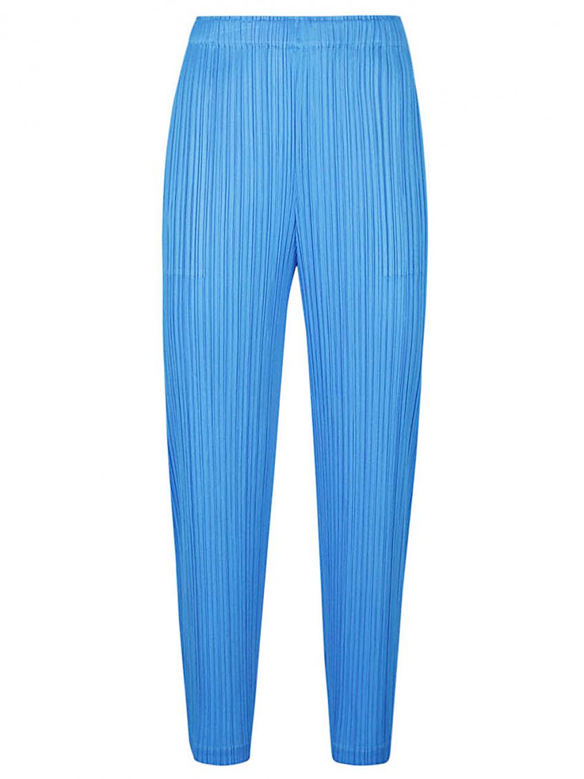 Sky Blue Pleated Cropped Trousers 1