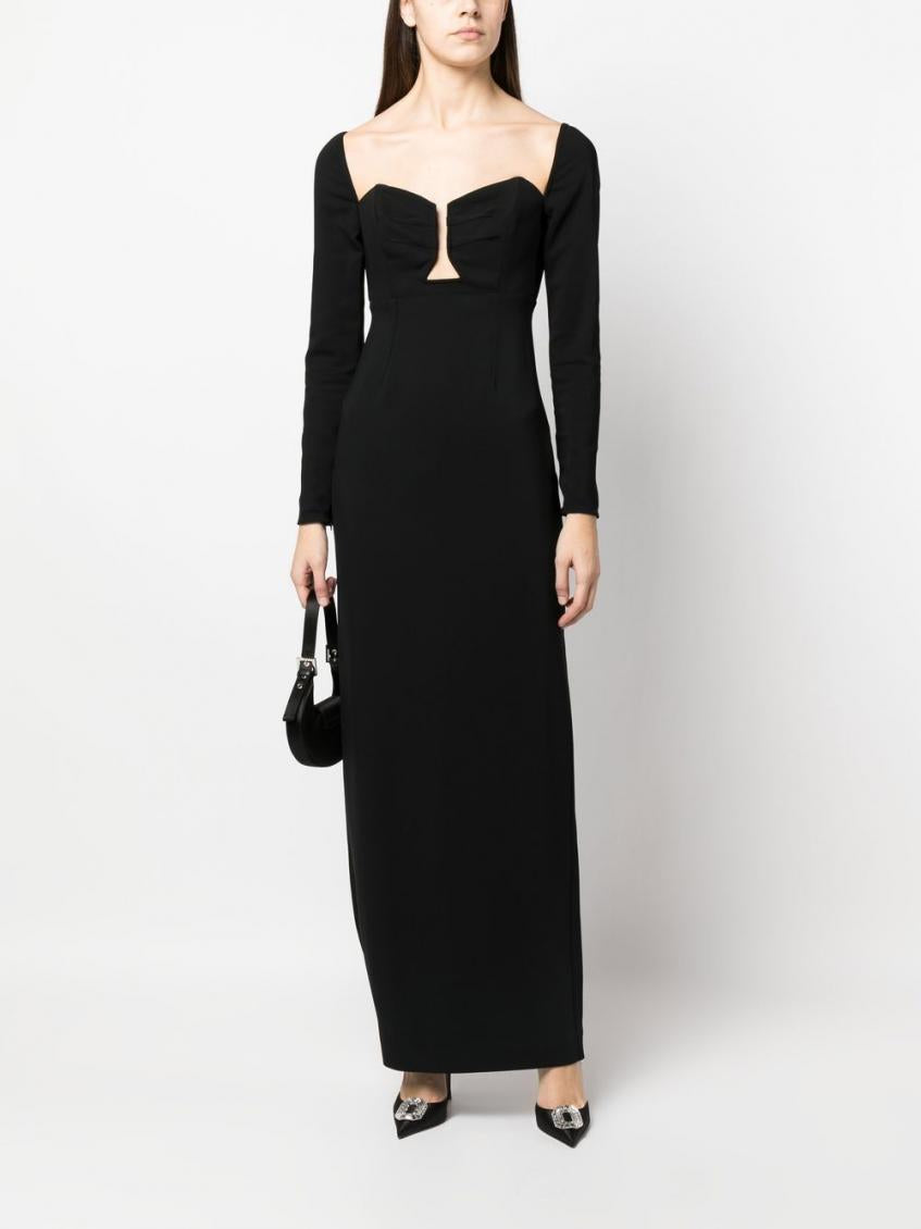 Black Cut-out cady maxi dress 5