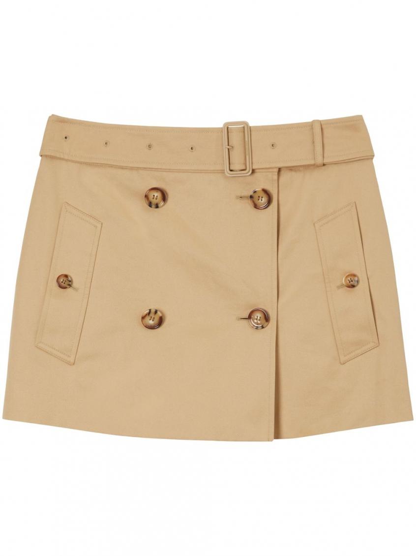 Light Brown Cotton Mini Skirt 2