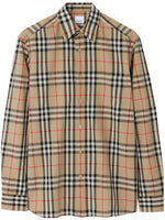 Beige Check Motif Shirt 1