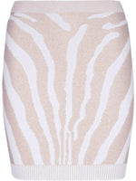 White Zebra Print Knit Skirt 1
