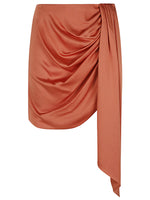Red Draped Mini Skirt 1