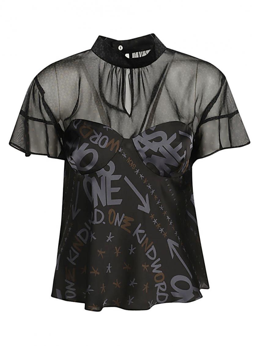 Black Graffiti Print Top 1