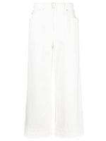 White Wide Leg Flared Jeans 1