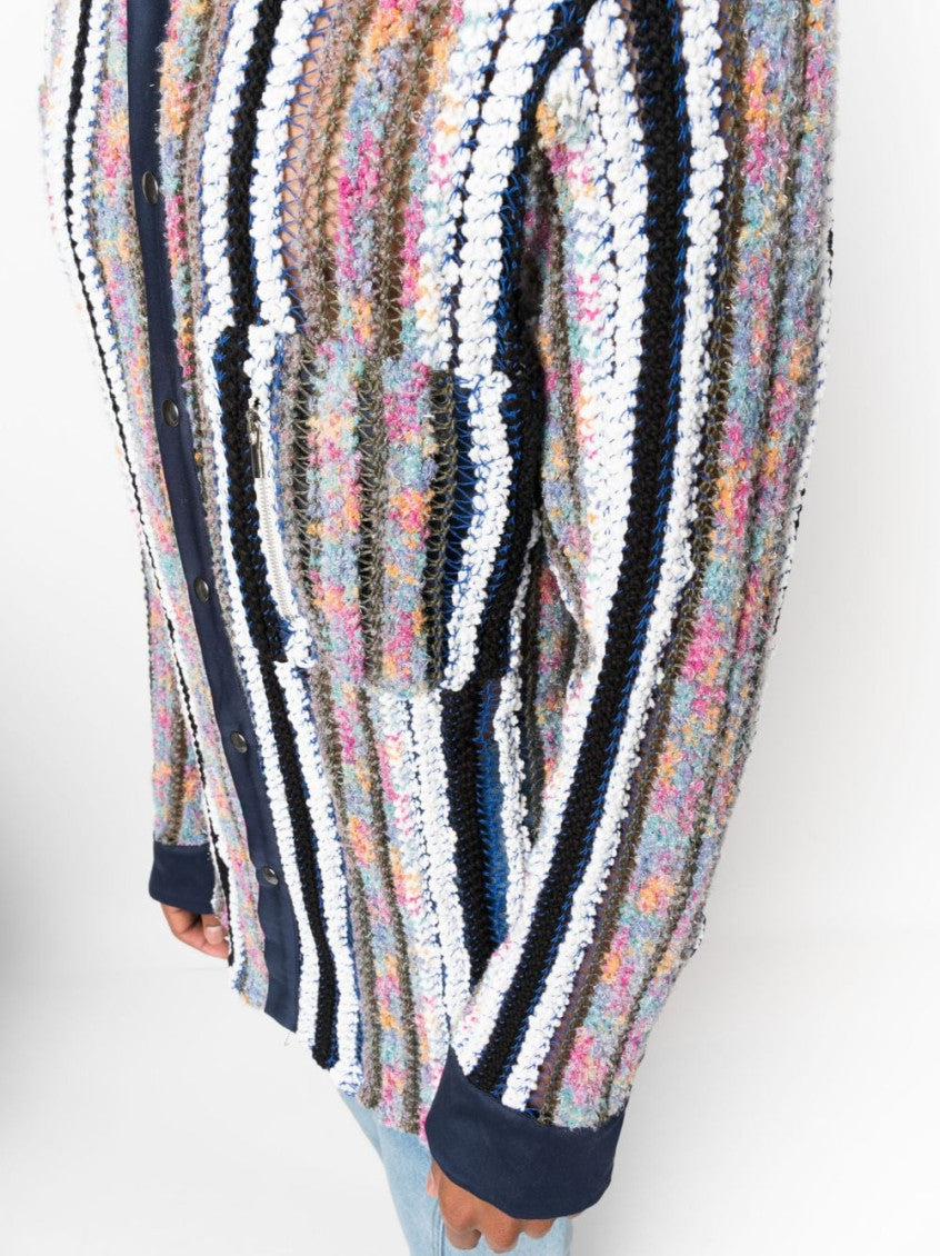 Multicolor Striped knit-panel shirt 2