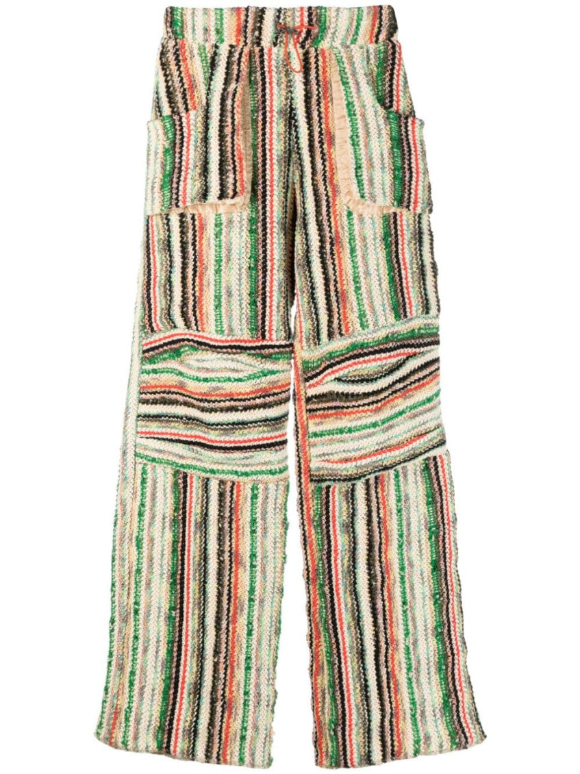 Multicolor Patched Cotton Blend Wool Trousers 1