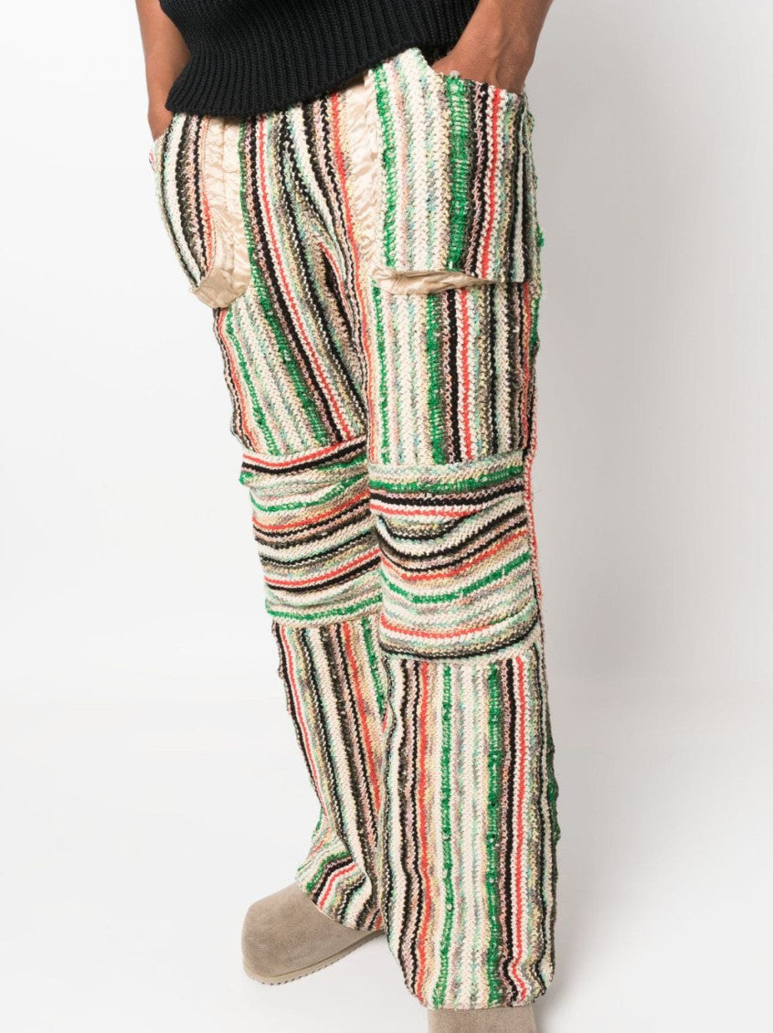Multicolor Patched Cotton Blend Wool Trousers 3