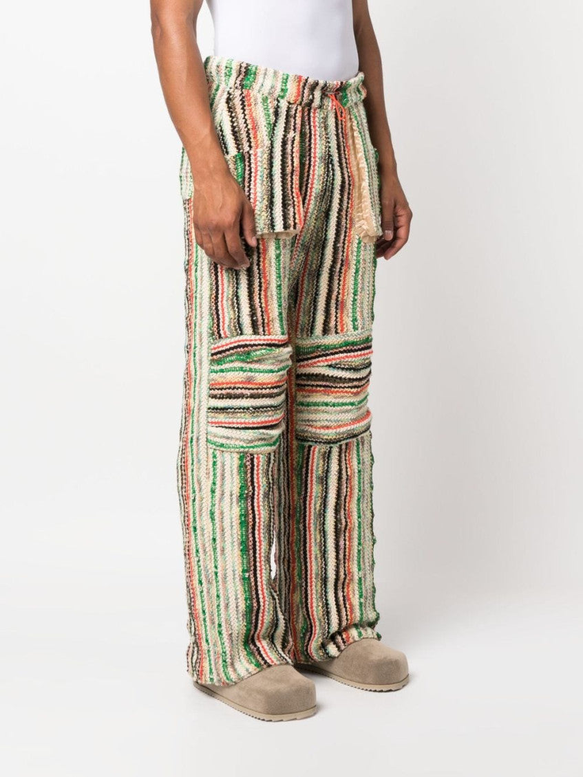 Multicolor Patched Cotton Blend Wool Trousers 4