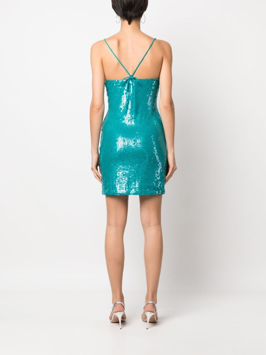 Sky Blue Sequined Mini Dress 4