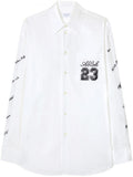 White Logo cotton overshirt 1