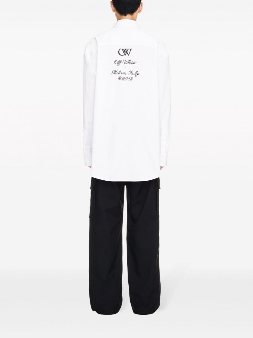 White Logo cotton overshirt 3