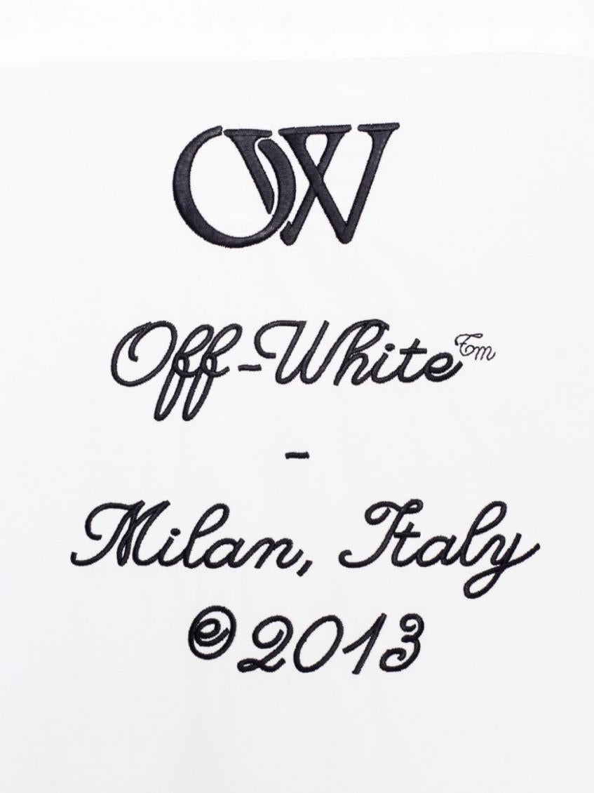 White Logo cotton overshirt 5