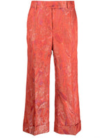 Red Floral Print Trousers 1