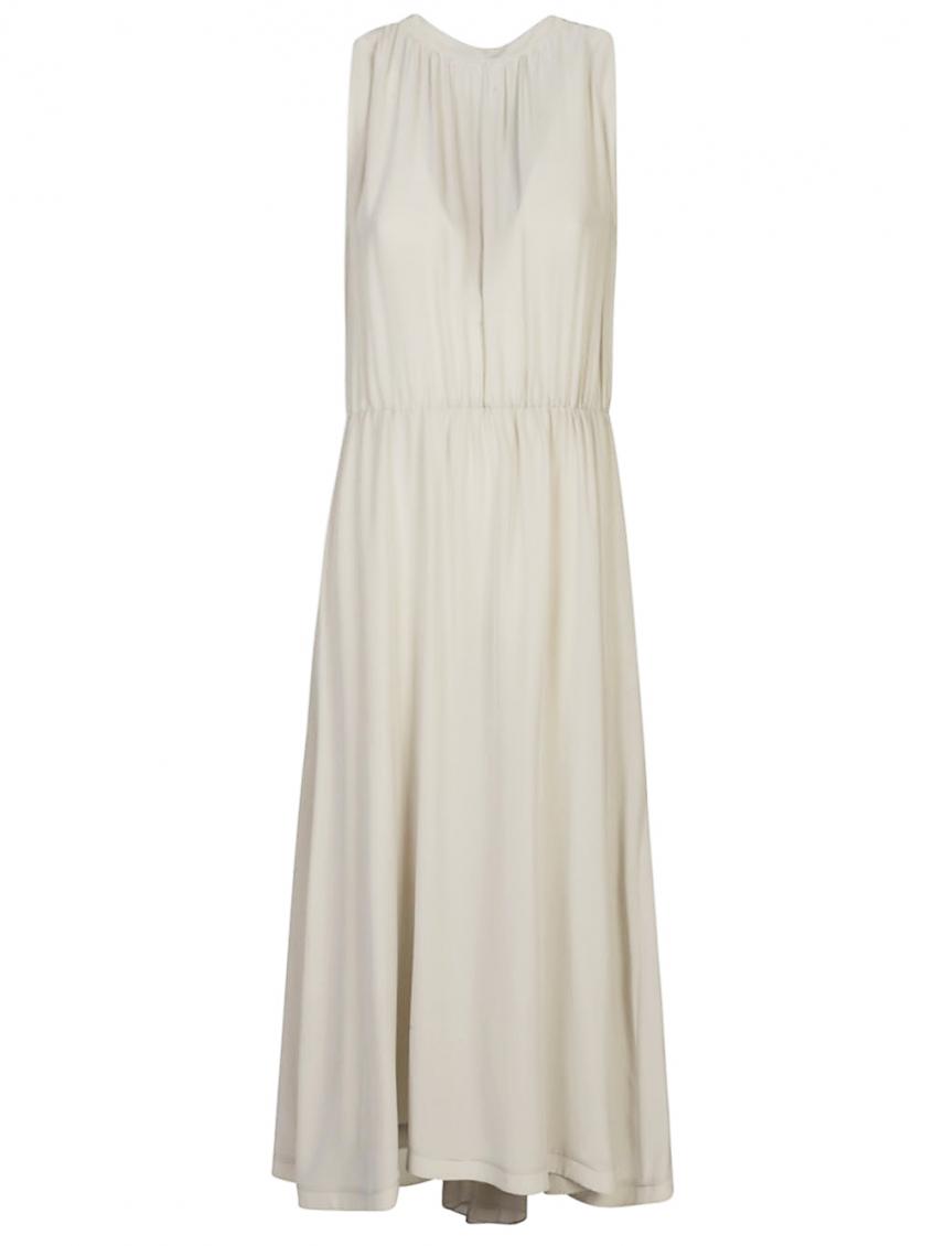 Light Grey Silk Midi Dress 2