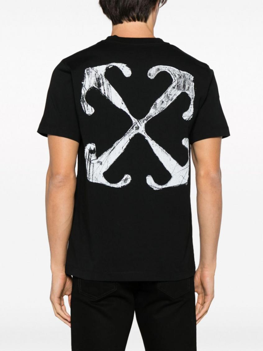 Black Logo cotton t-shirt 3