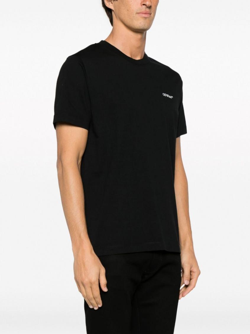 Black Logo cotton t-shirt 4