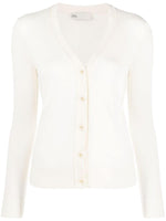 White Wool And Silk Blend Cardigan 1