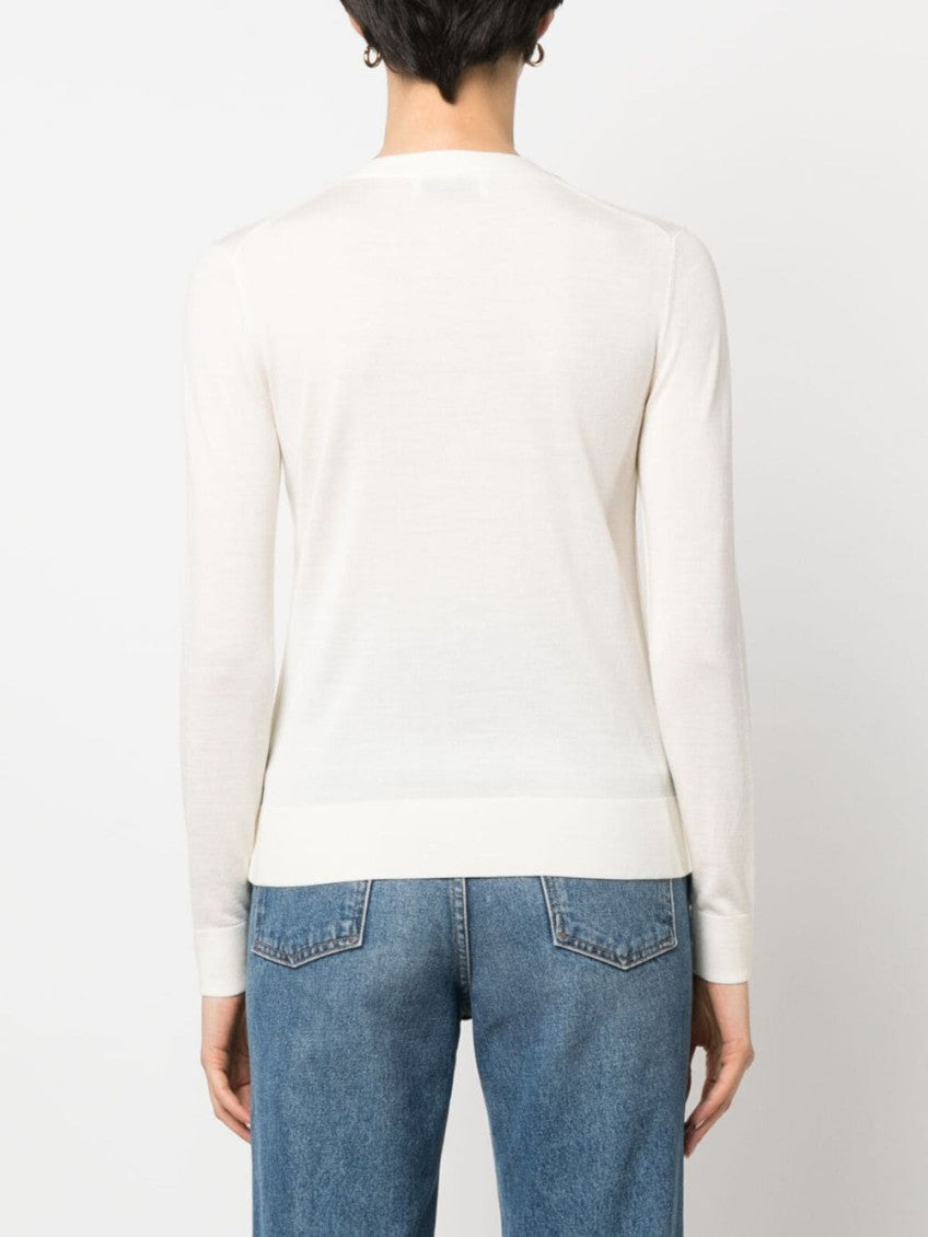 White Wool And Silk Blend Cardigan 2