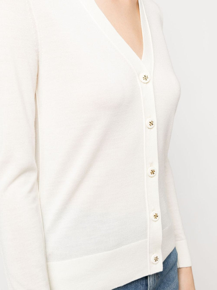 White Wool And Silk Blend Cardigan 3