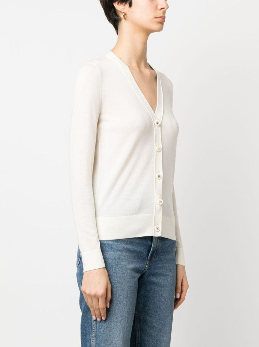 White Wool And Silk Blend Cardigan 4