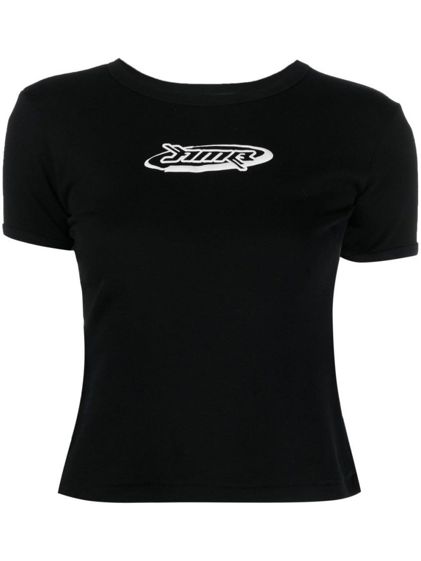 Black Logo Cotton T-shirt 1