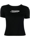 Black Logo Cotton T-shirt 1