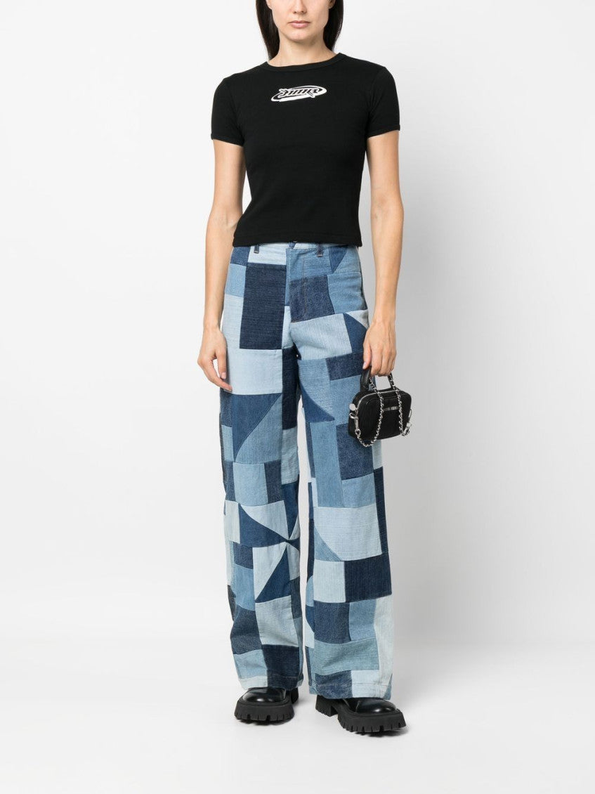 Black Logo Cotton T-shirt 5