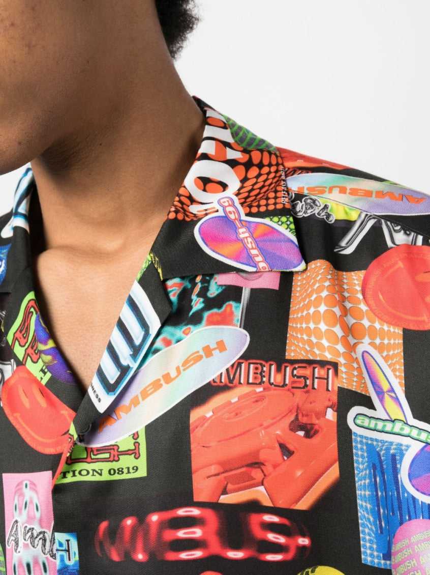Multicolor Cotton Bowling Shirt 2