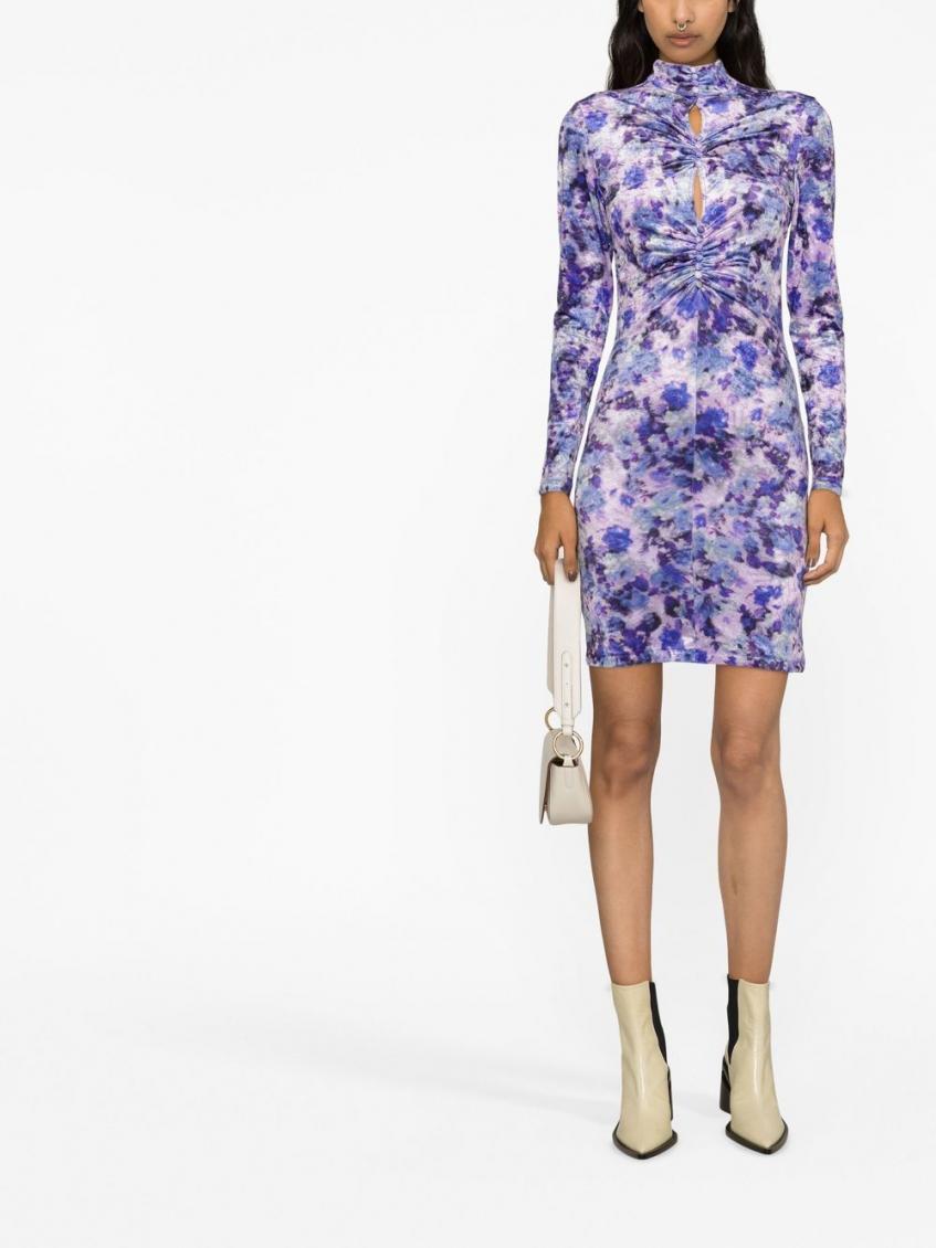 Purple Gram floral print mini dress 4